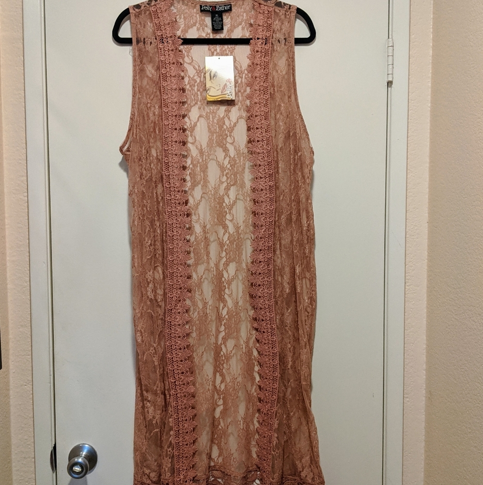 Long Lace Vest/Cover Up